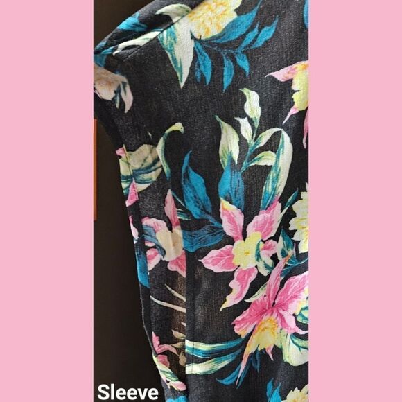 TORRID Plus Size Maxi Washable Gauze Side Slit Tropical Print SWIMSUIT Cover-up - Picture 14 of 16